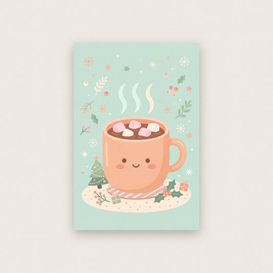 The Cocoa Mug Cute Christmas Art Print