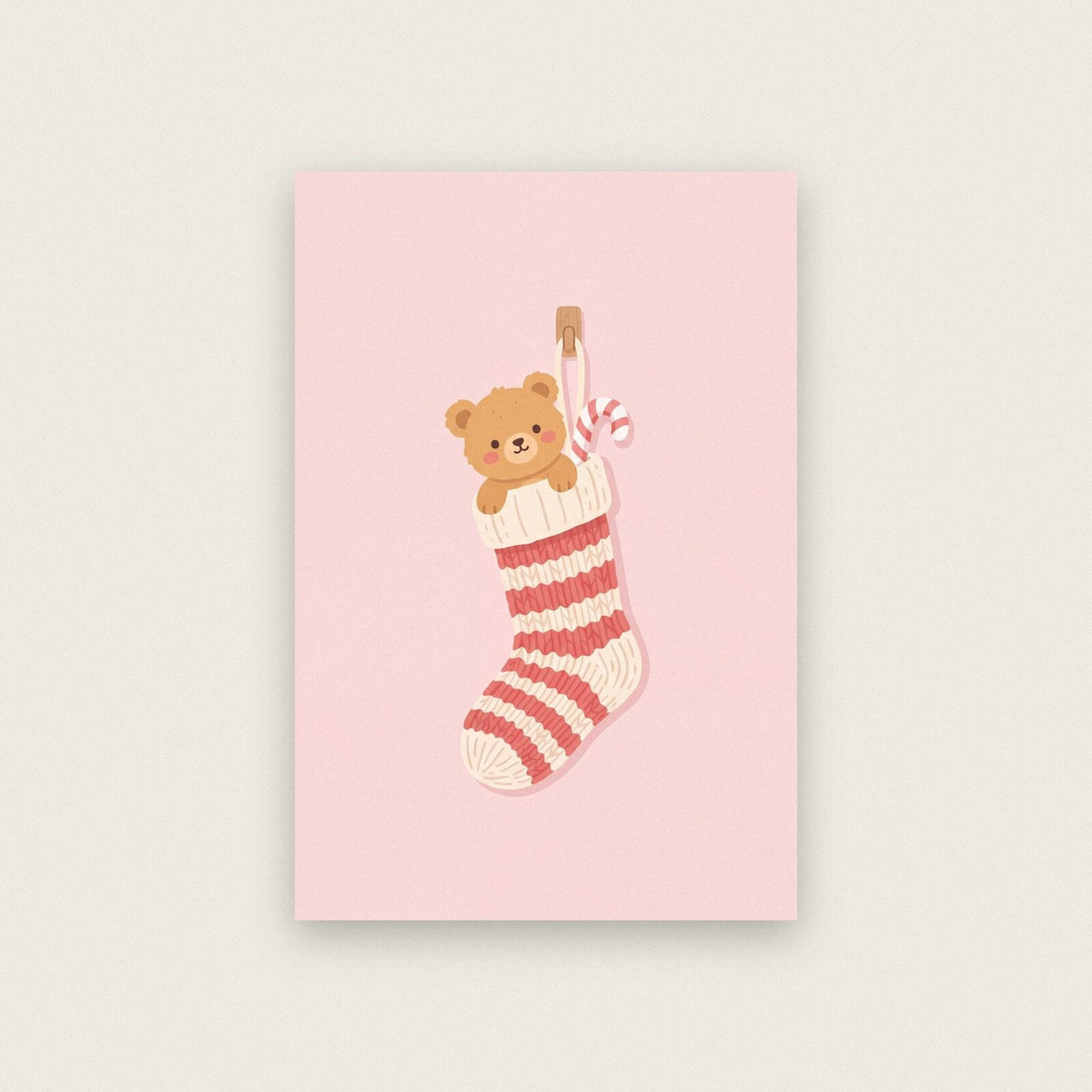 The Full Stocking Cute Christmas Art Print
