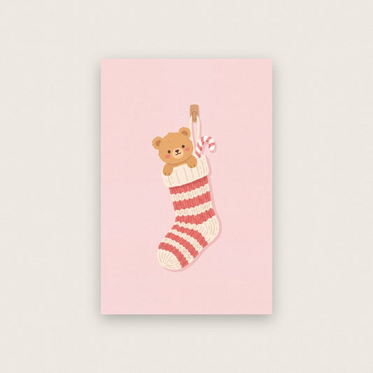 The Full Stocking Cute Christmas Art Print