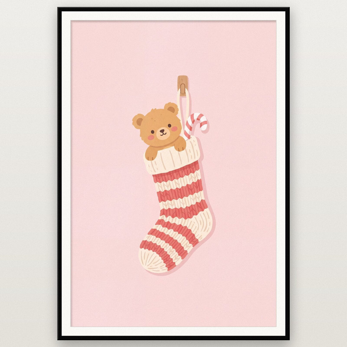 The Full Stocking Cute Christmas Art Print