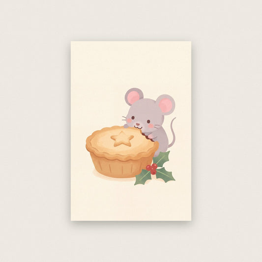 Mouse And The Mince Pie Cute Christmas Art Print