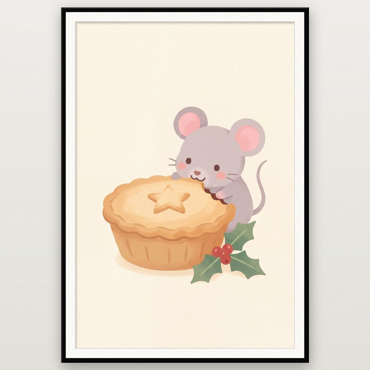 Mouse And The Mince Pie Cute Christmas Art Print
