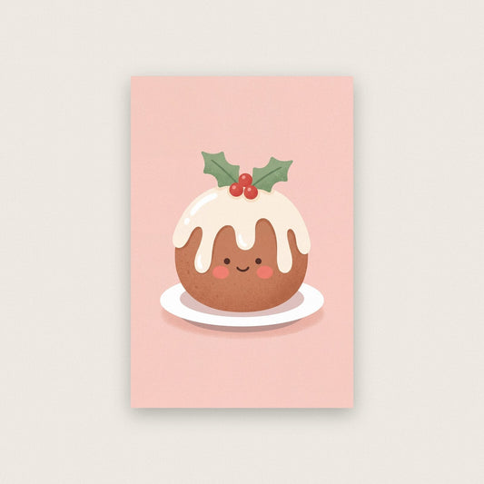 The Happy Pudding Cute Christmas Art Print