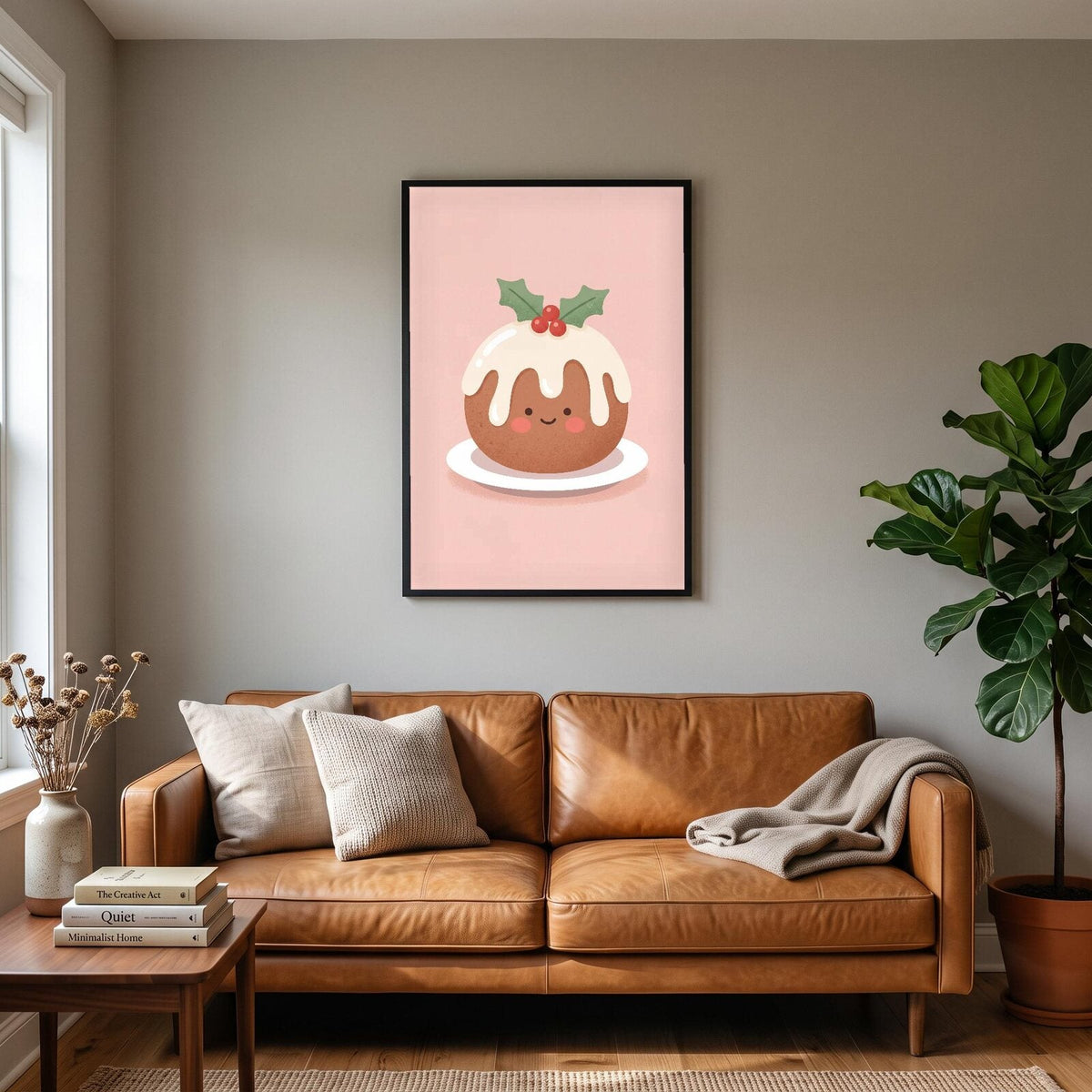 The Happy Pudding Cute Christmas Art Print