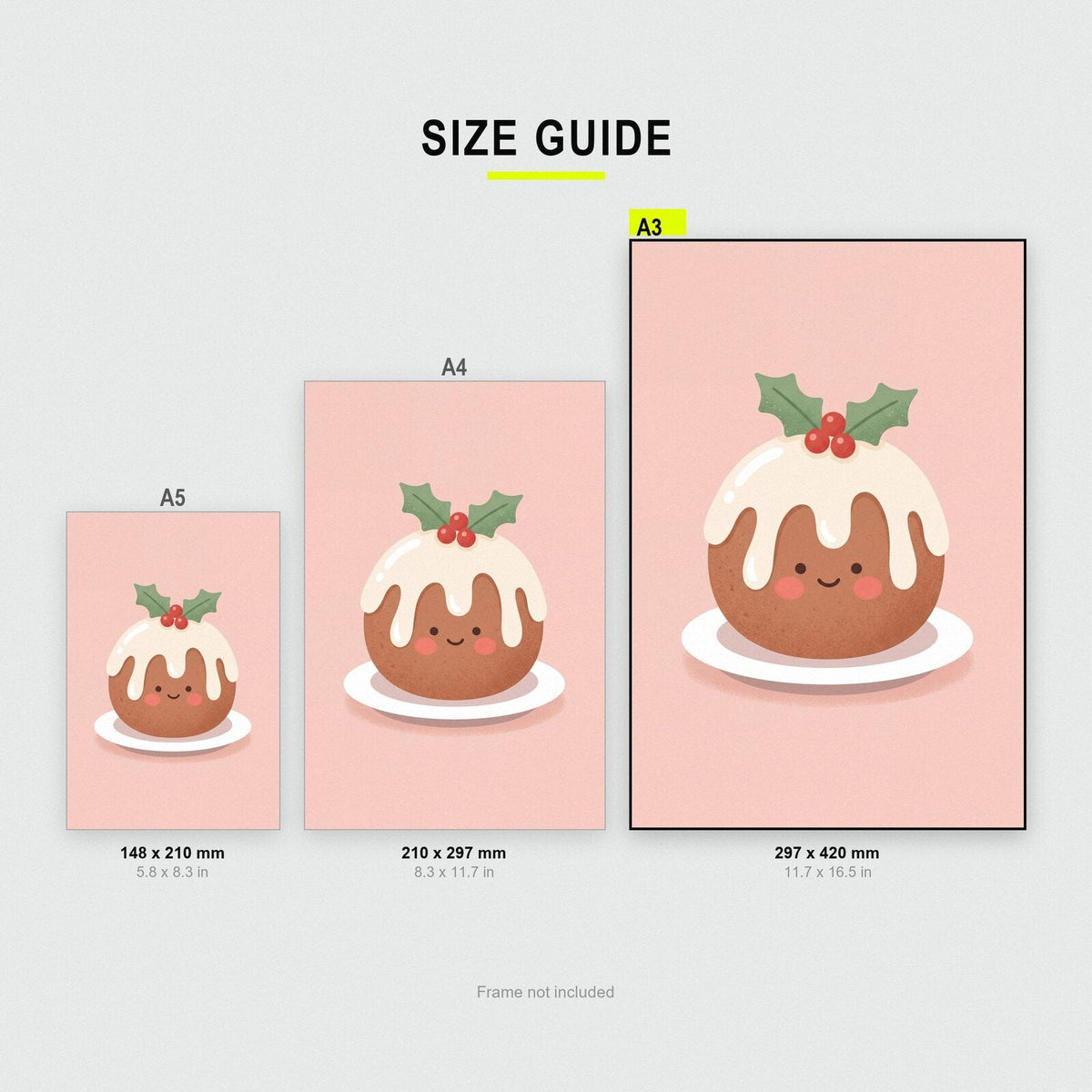 The Happy Pudding Cute Christmas Art Print