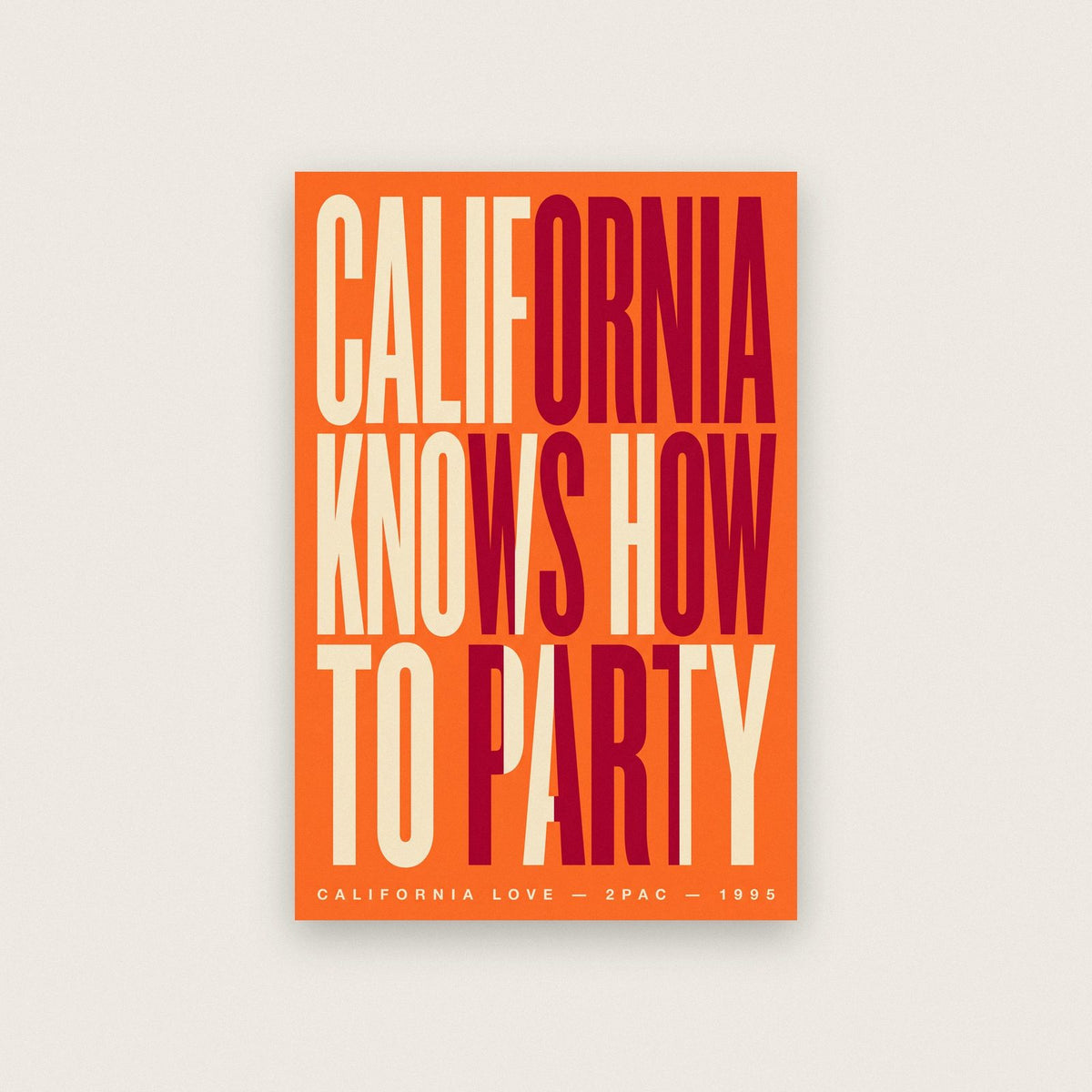 California Love Lyrics Print