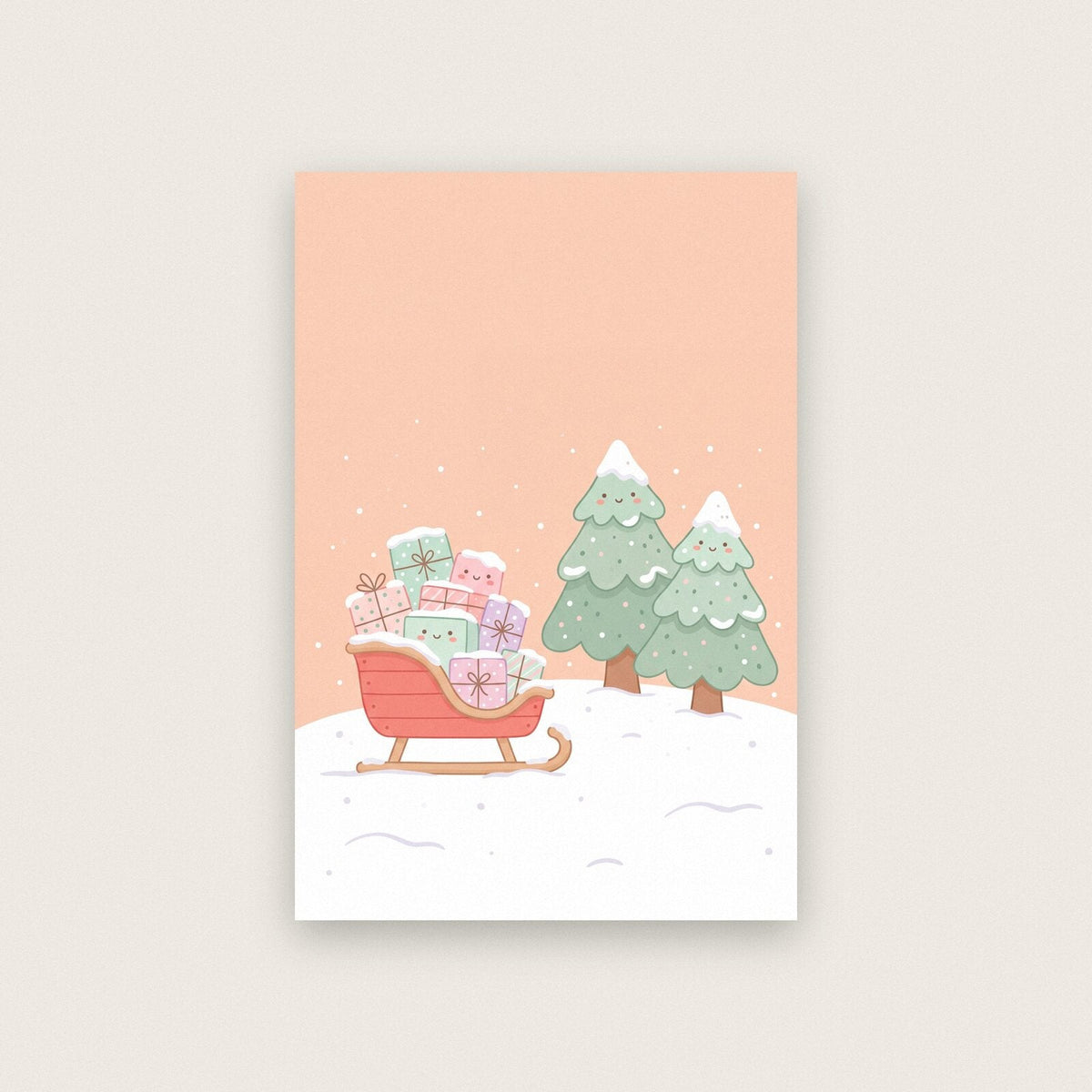 The Sleigh Of Presents Cute Christmas Art Print