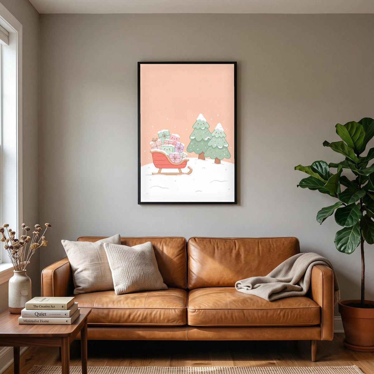 The Sleigh Of Presents Cute Christmas Art Print