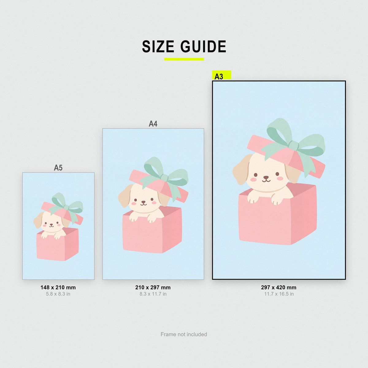 Puppy In A Present Cute Christmas Art Print