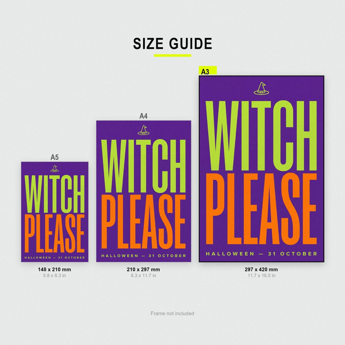 Witch Please Halloween Typography Art Print