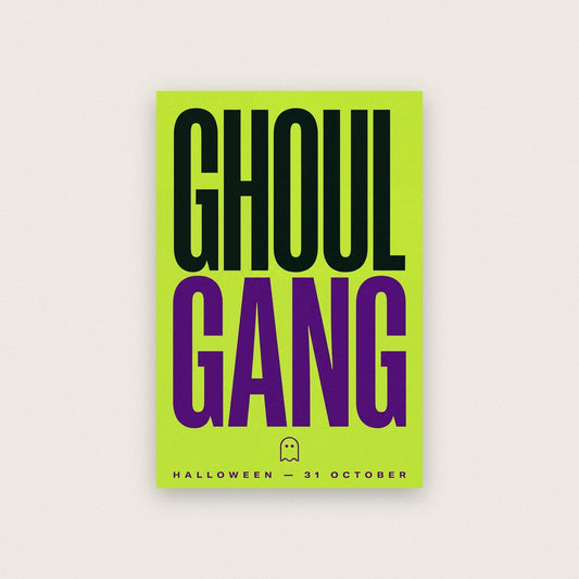 Ghoul Gang Halloween Typography Art Print