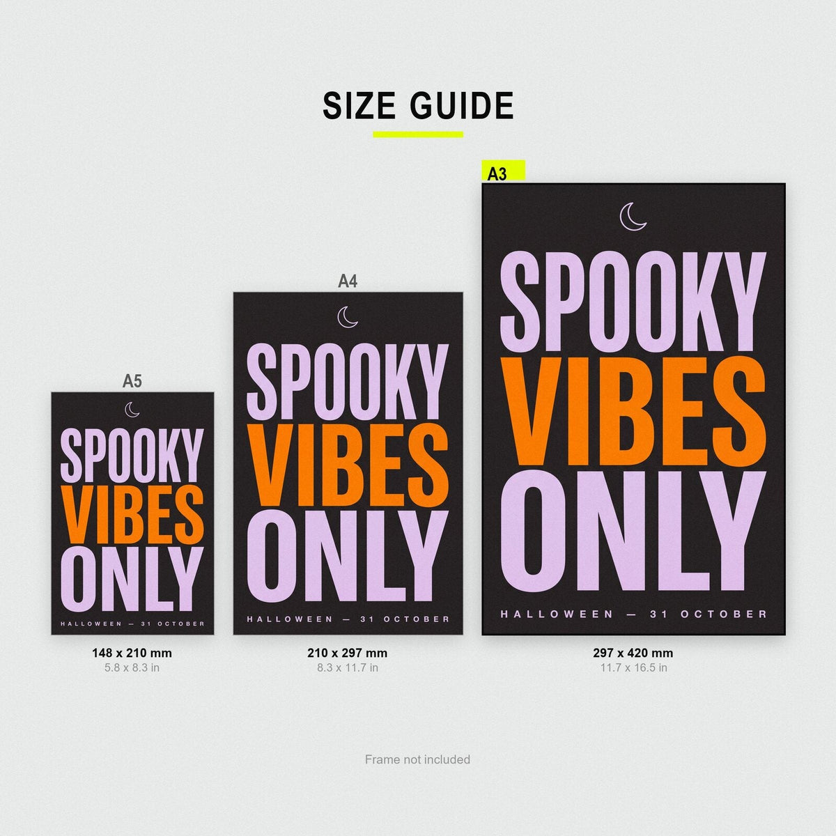 Spooky Vibes Only Halloween Typography Art Print