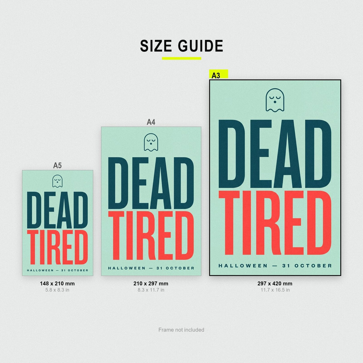 Dead Tired Halloween Typography Art Print