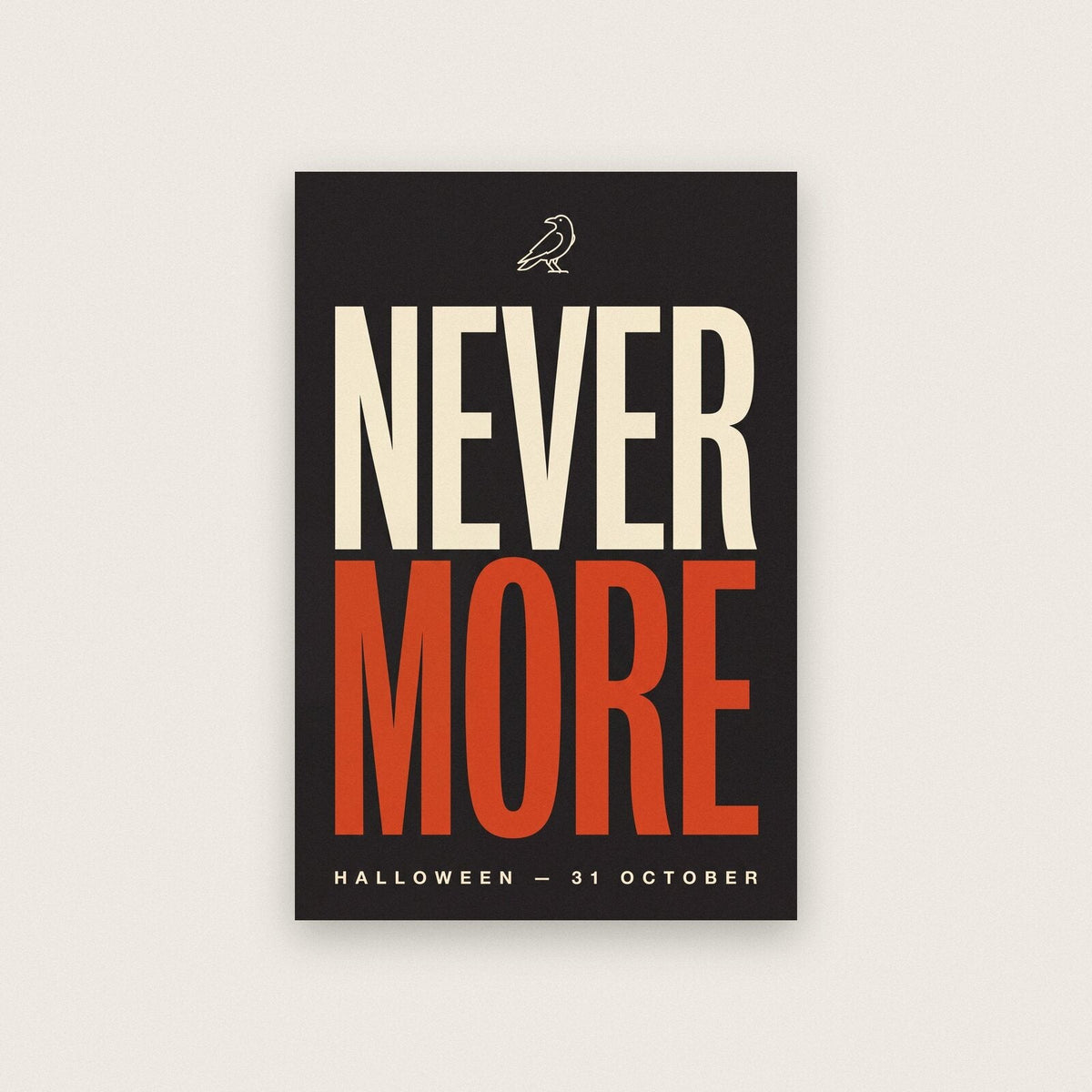 Nevermore Halloween Typography Art Print