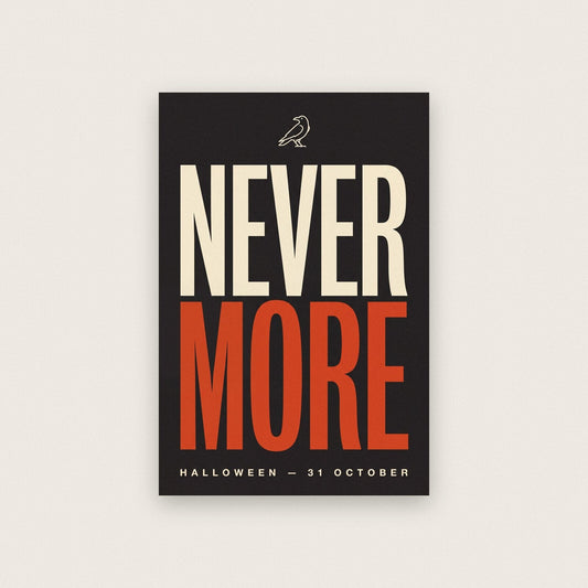 Nevermore Halloween Typography Art Print