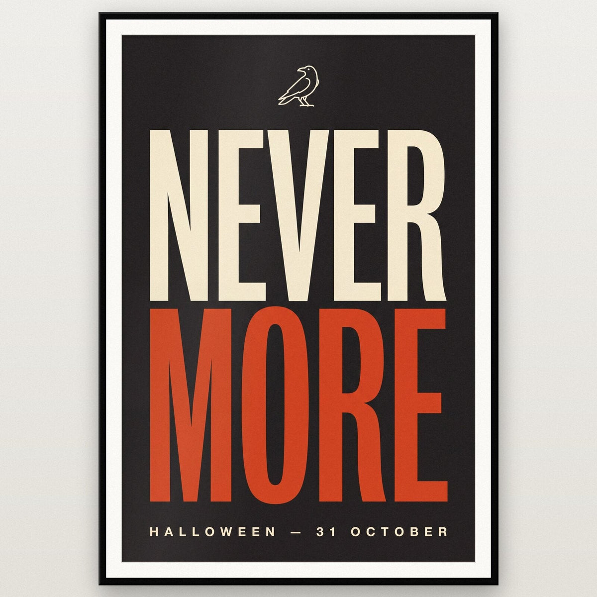 Nevermore Halloween Typography Art Print