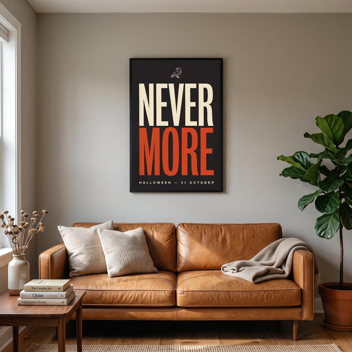 Nevermore Halloween Typography Art Print