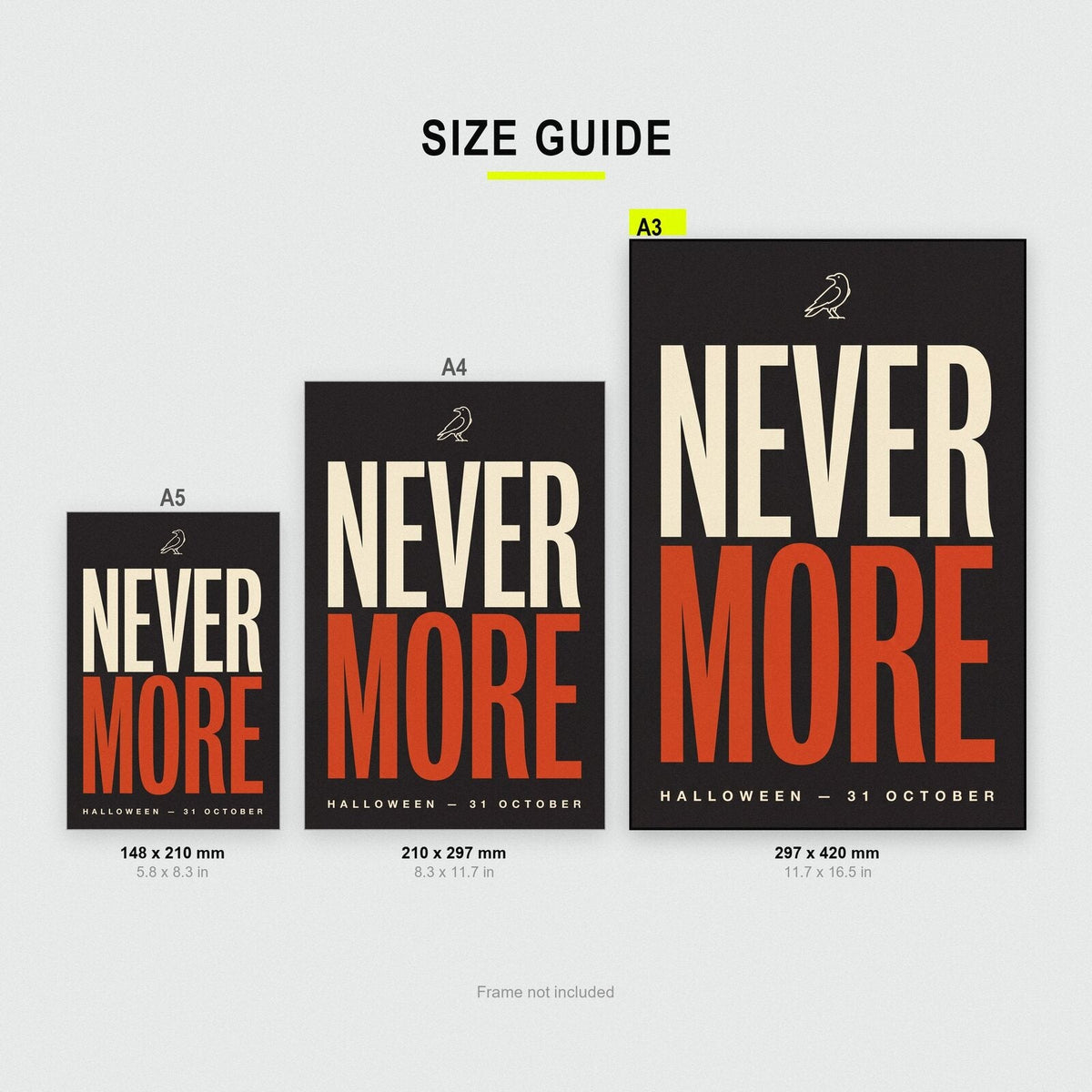 Nevermore Halloween Typography Art Print