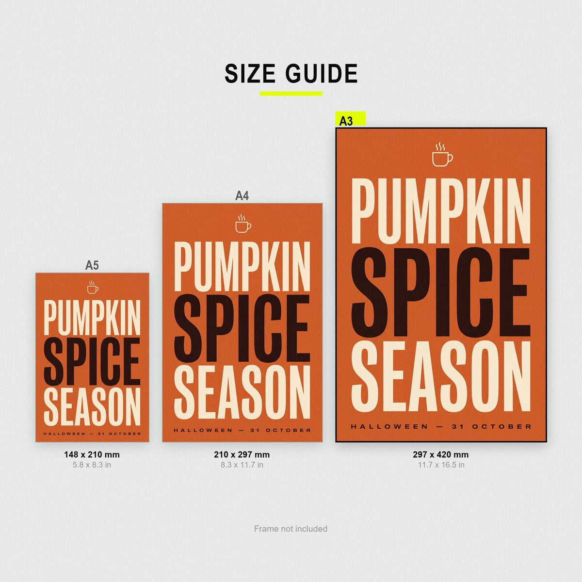 Pumpkin Spice Season Halloween Typography Art Print