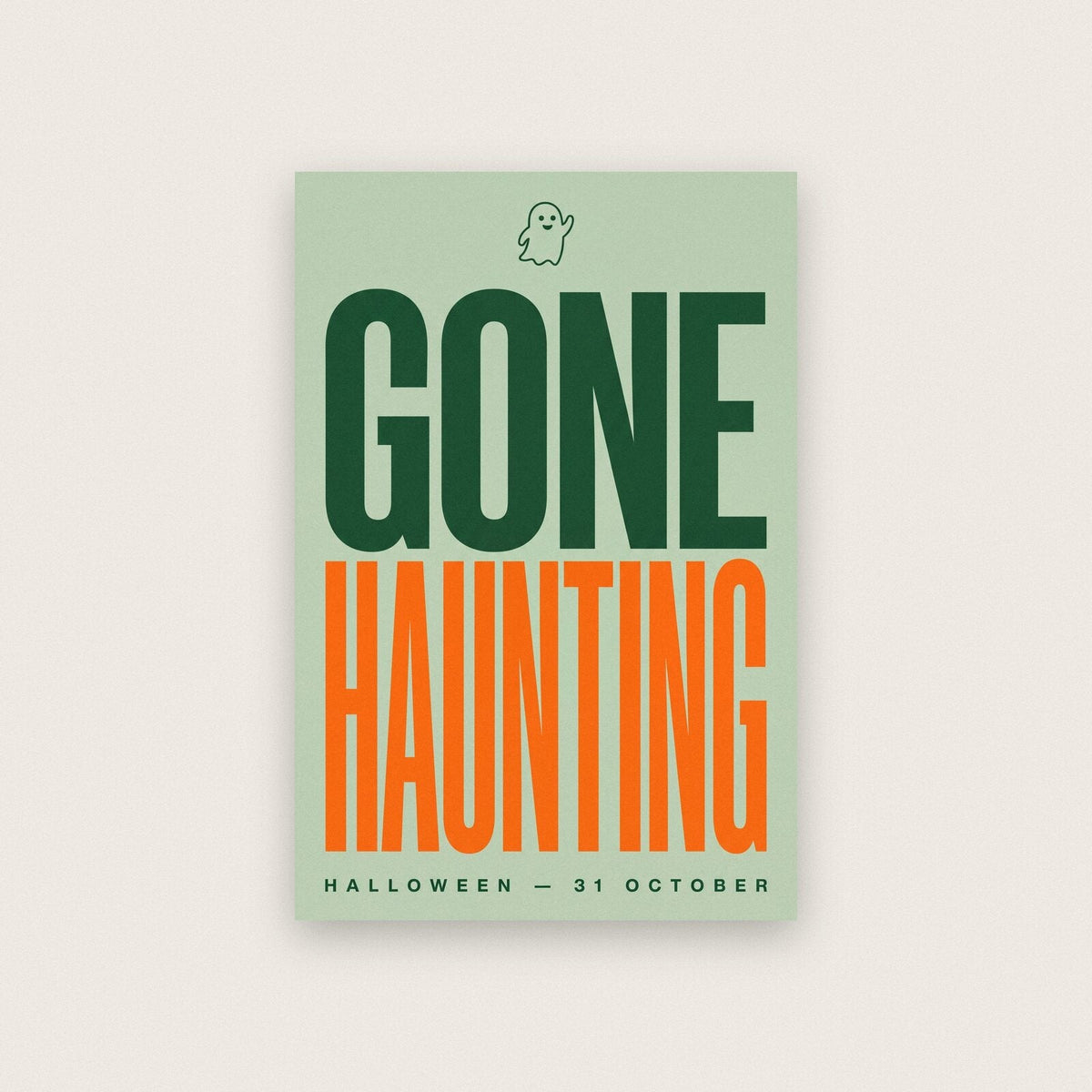 Gone Haunting Halloween Typography Art Print