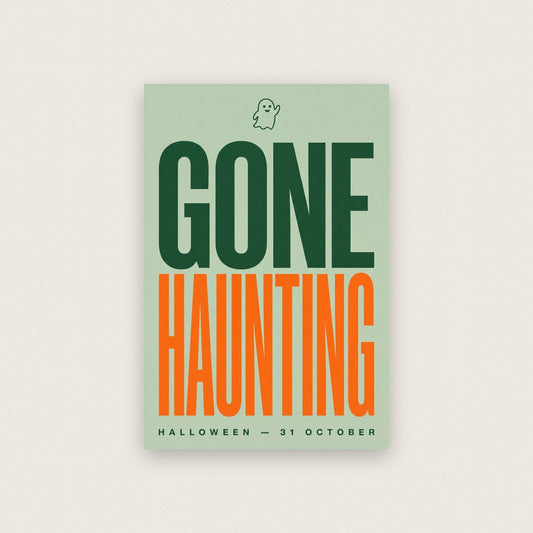 Gone Haunting Halloween Typography Art Print