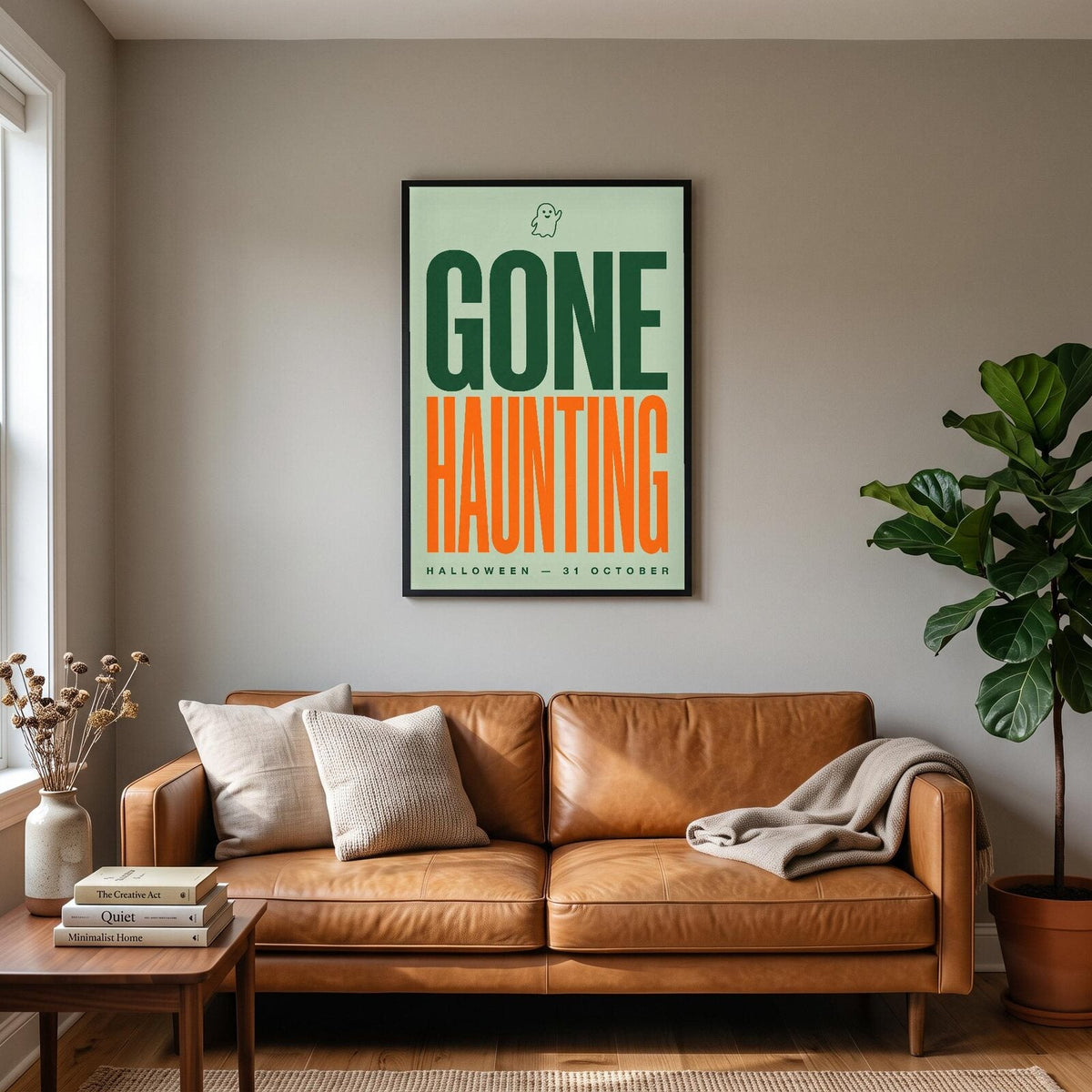 Gone Haunting Halloween Typography Art Print