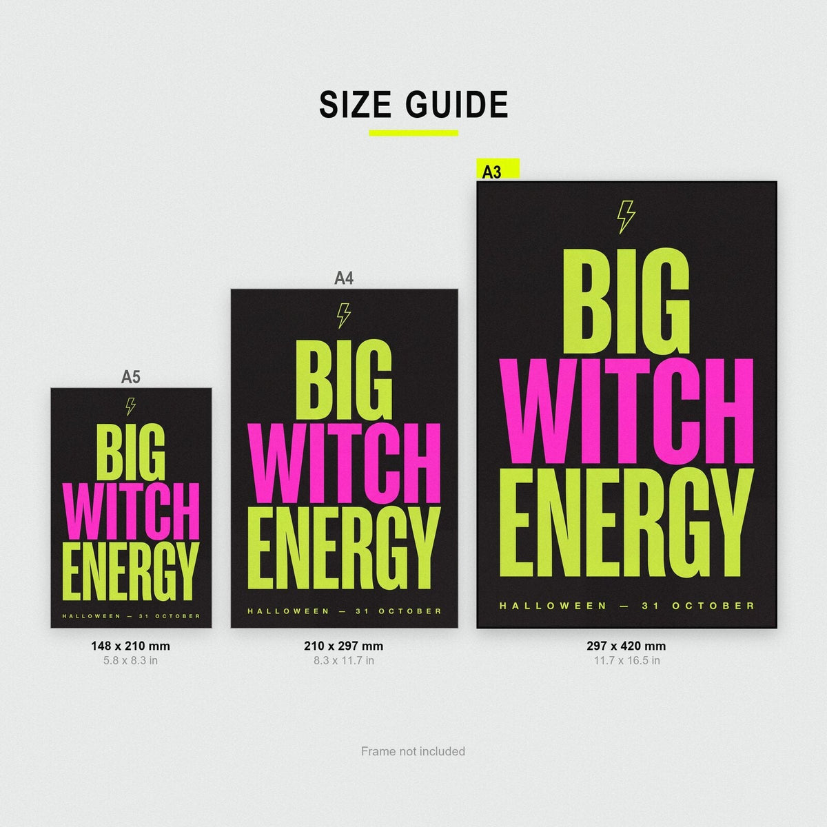 Big Witch Energy Halloween Typography Art Print