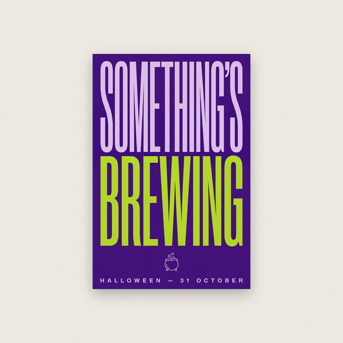 Somethings Brewing Halloween Typography Art Print