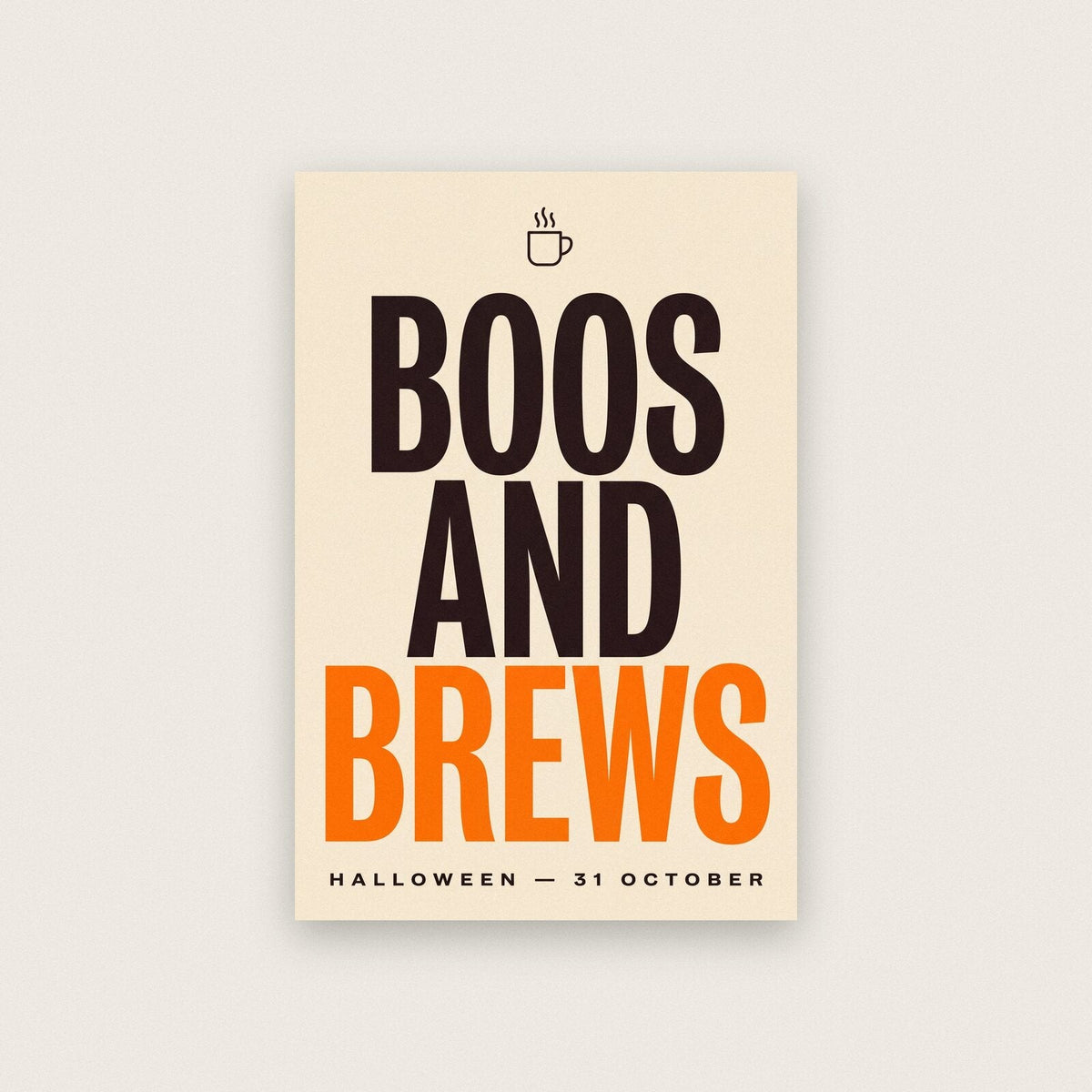 Boos And Brews Halloween Typography Art Print