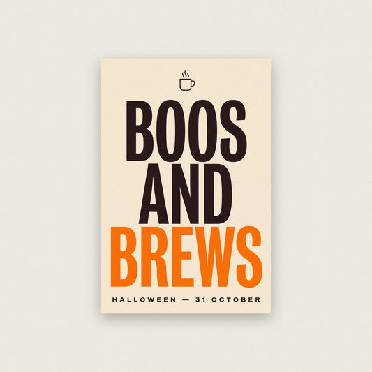 Boos And Brews Halloween Typography Art Print