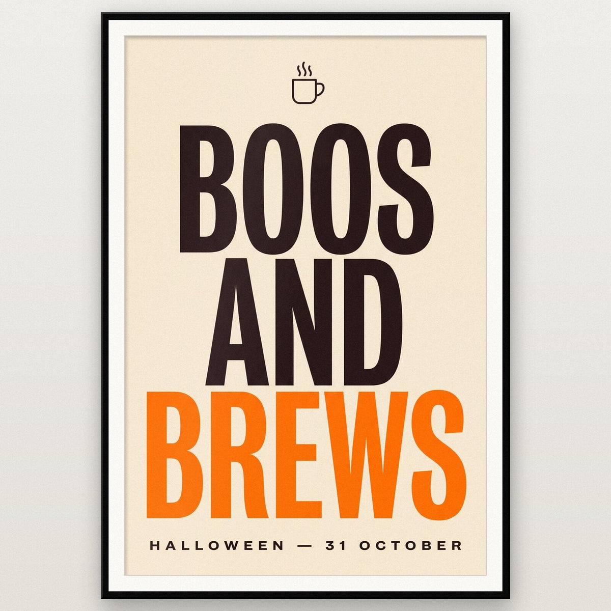 Boos And Brews Halloween Typography Art Print