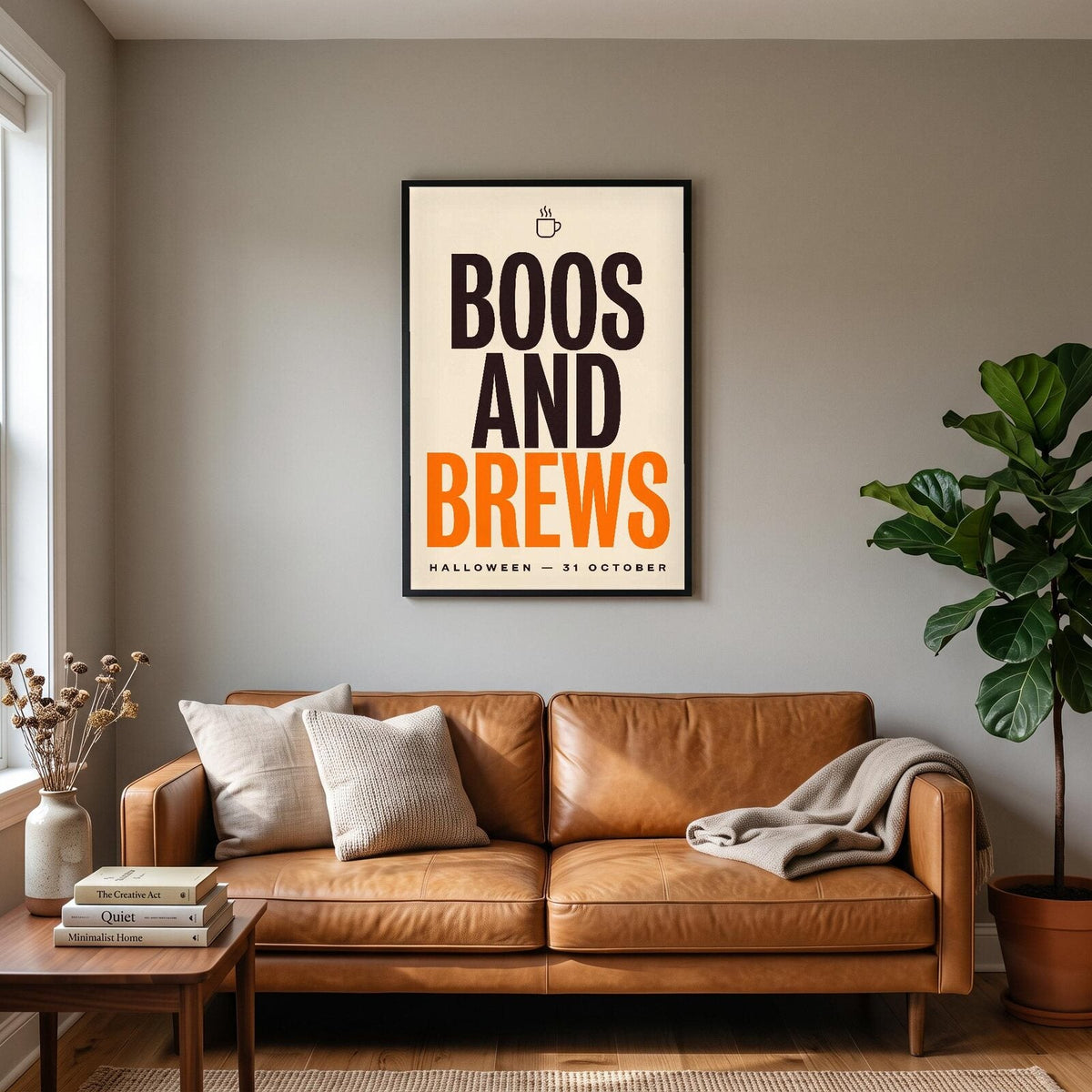 Boos And Brews Halloween Typography Art Print