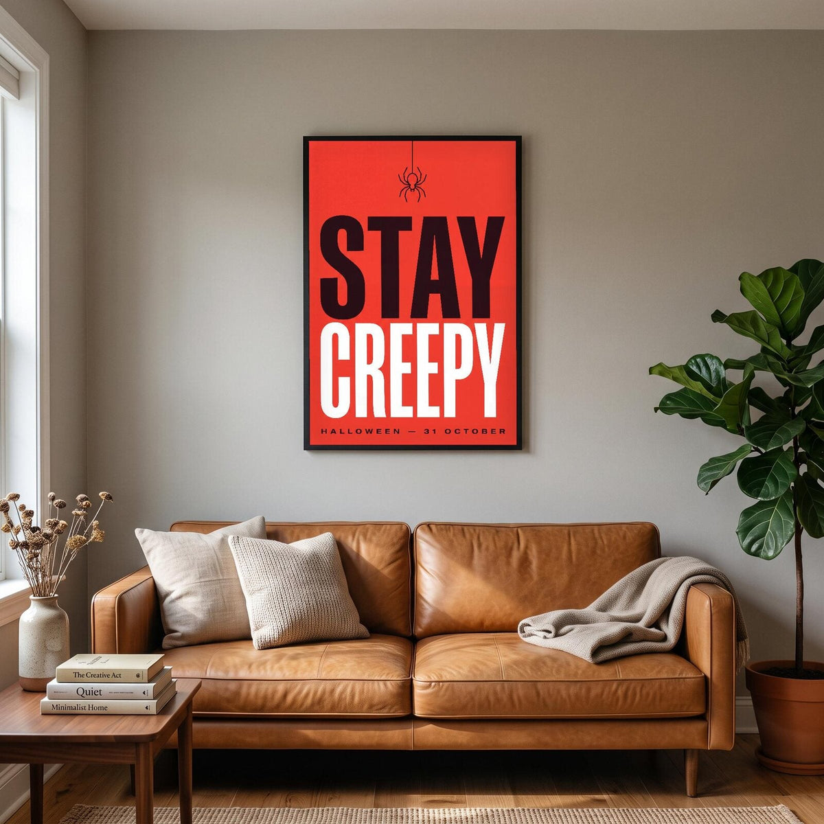 Stay Creepy Halloween Typography Art Print