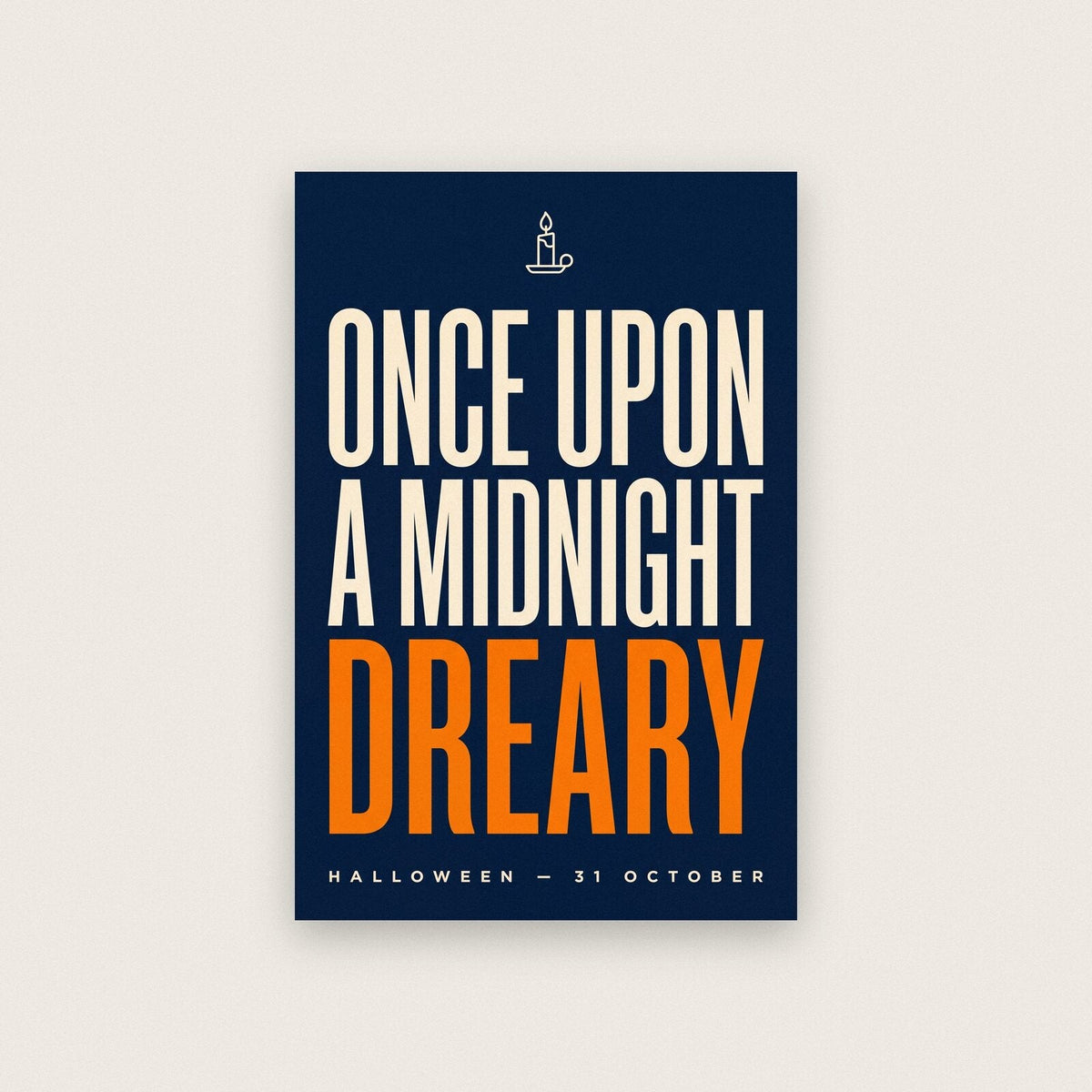 Once Upon A Midnight Dreary Halloween Typography Art Print