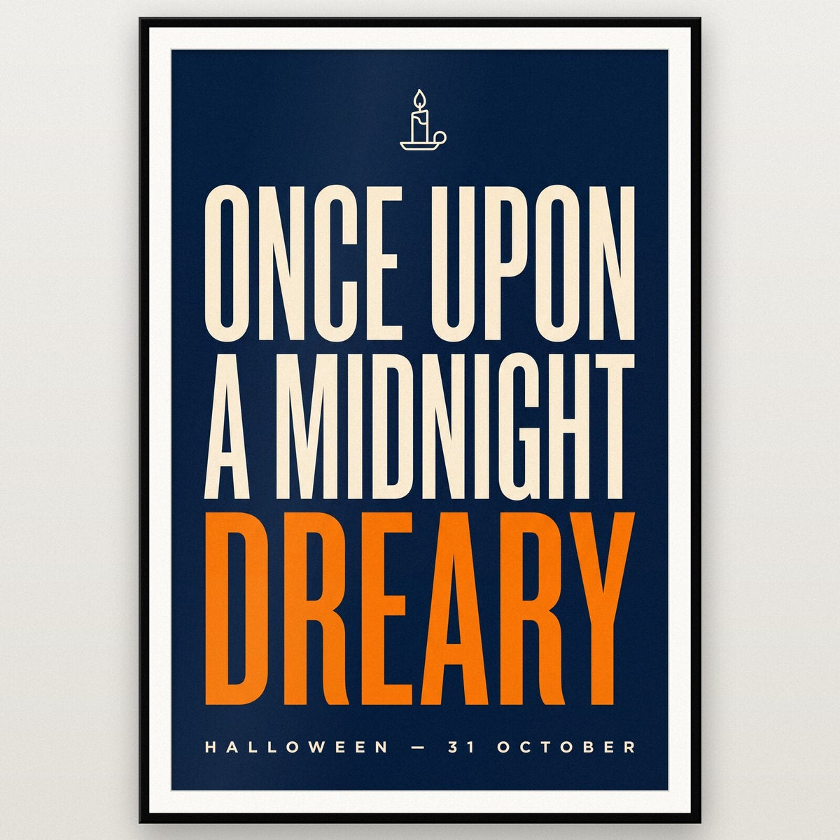Once Upon A Midnight Dreary Halloween Typography Art Print