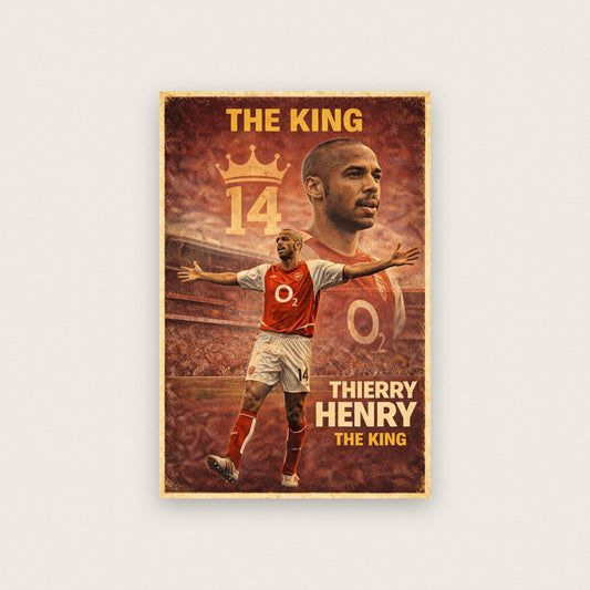 Thierry Henry 'The King' Poster – Arsenal Legend Football Wall Art