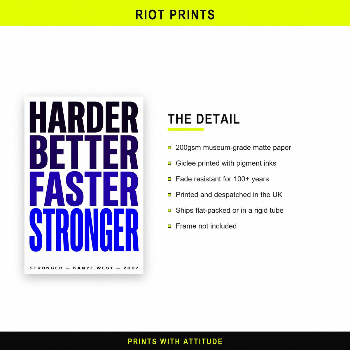 Stronger Lyrics Print paper and printing specification