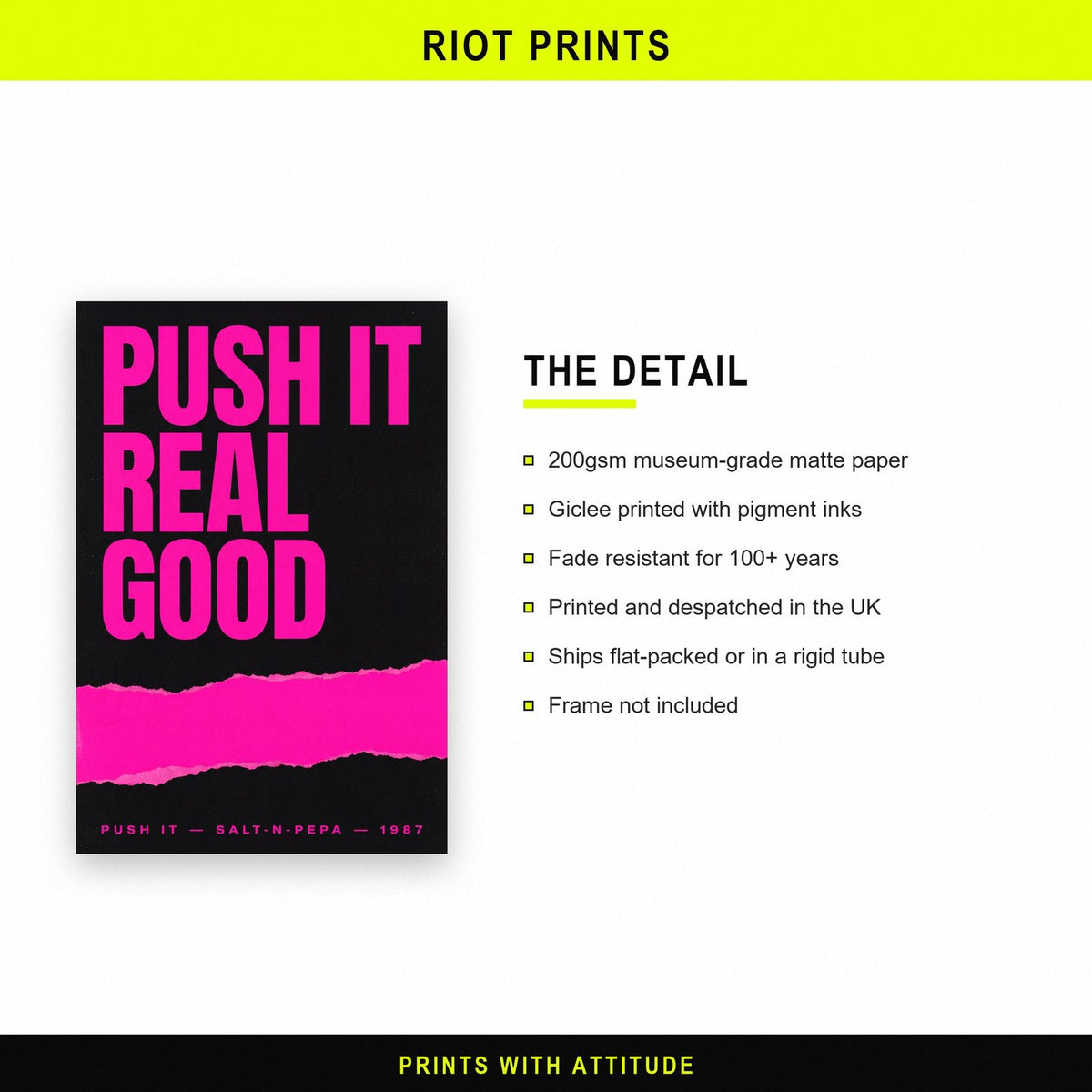 Push It Lyrics Print paper and printing specification