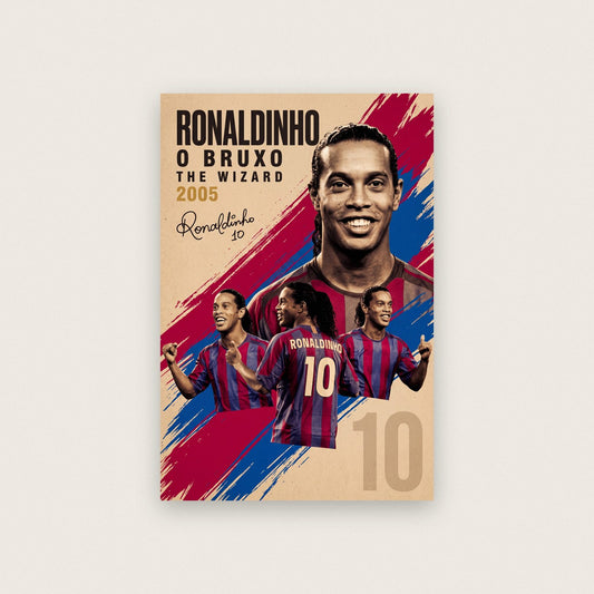 Ronaldinho Vintage Football Poster