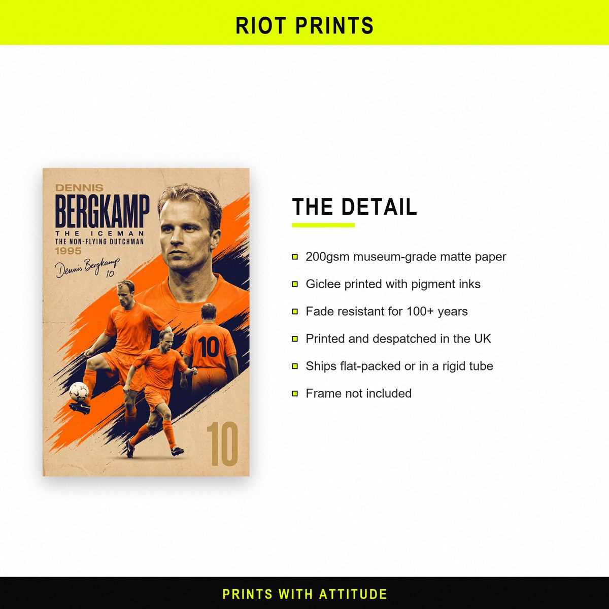 Dennis Bergkamp The Iceman Football Art Print