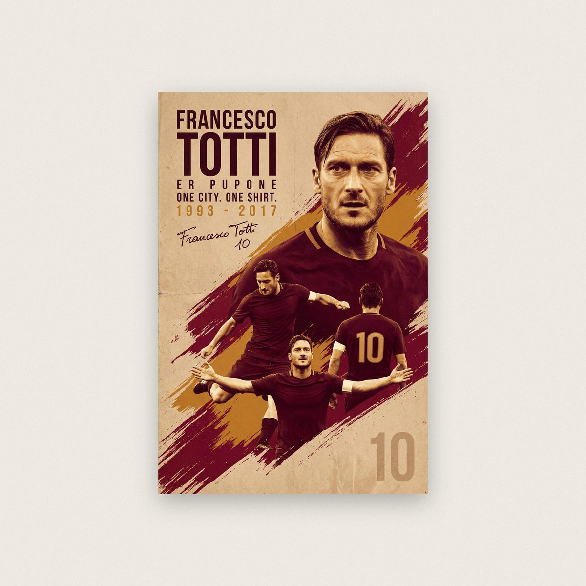 Francesco Totti Vintage Football Poster