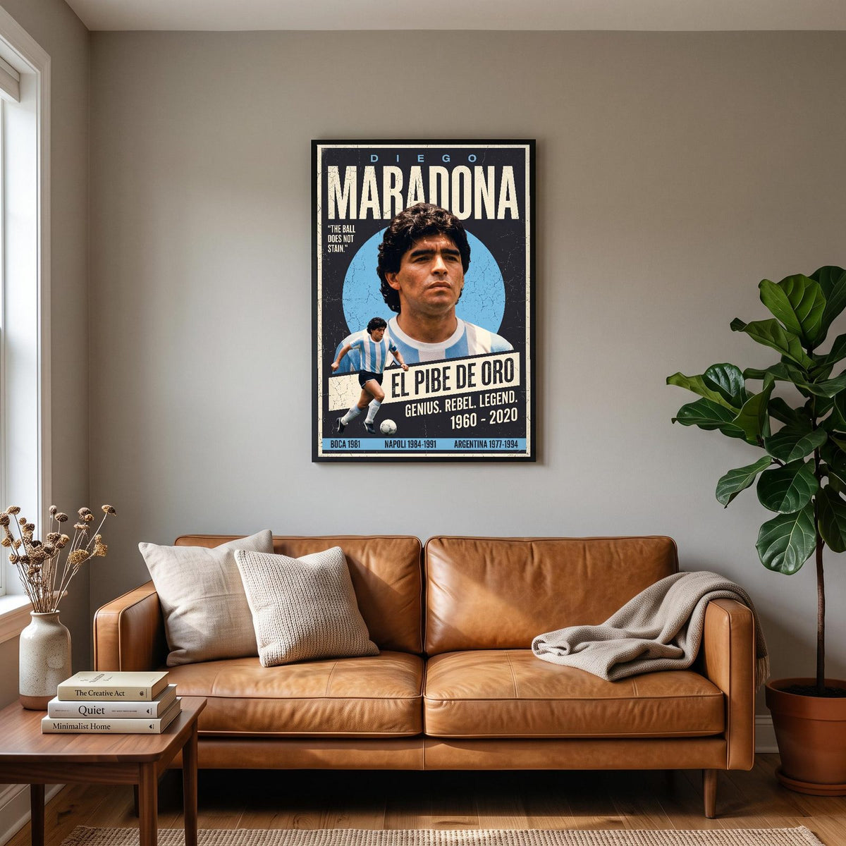 Diego Maradona El Pibe De Oro Football Art Print