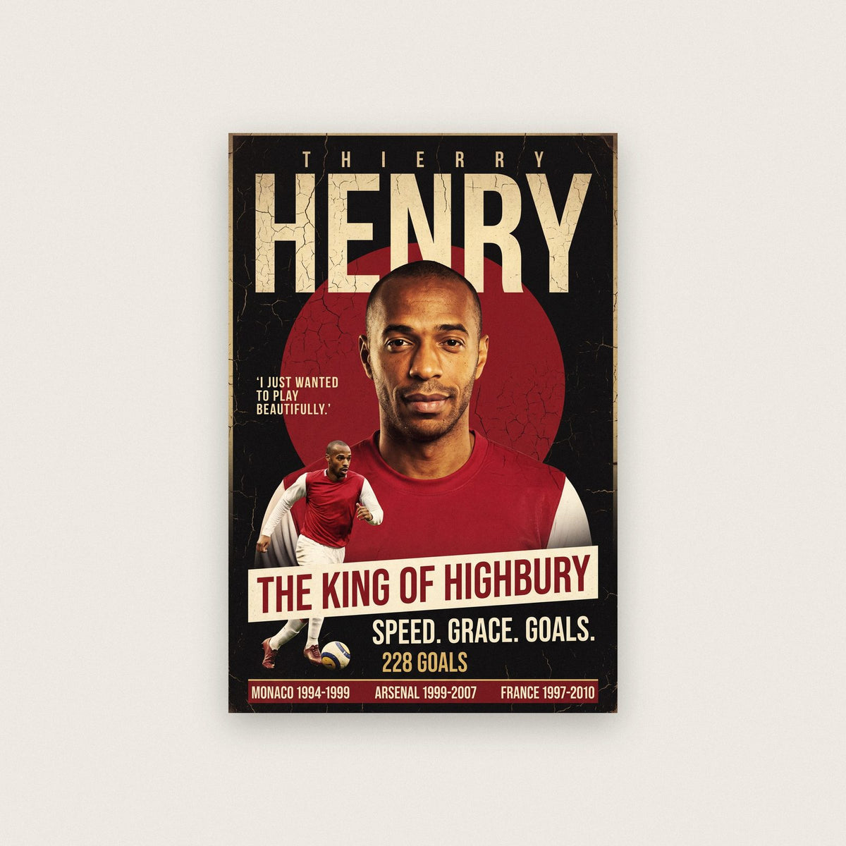 Thierry Henry King Of Highbury Football Art Print