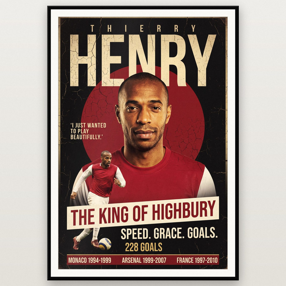 Thierry Henry King Of Highbury Football Art Print