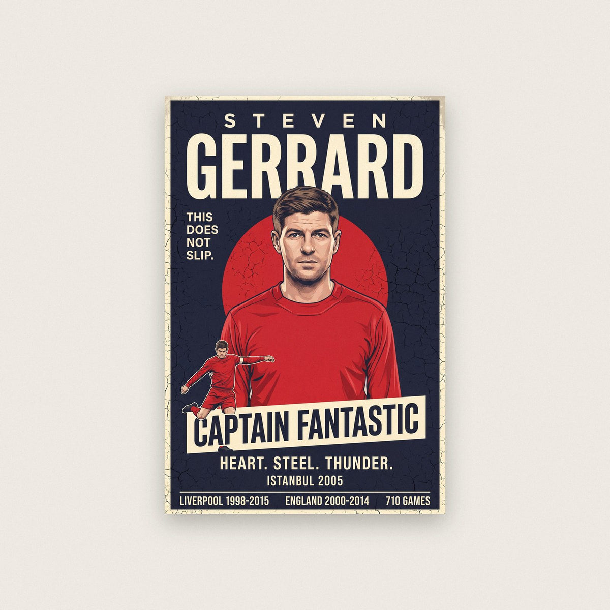Steven Gerrard Vintage Football Poster