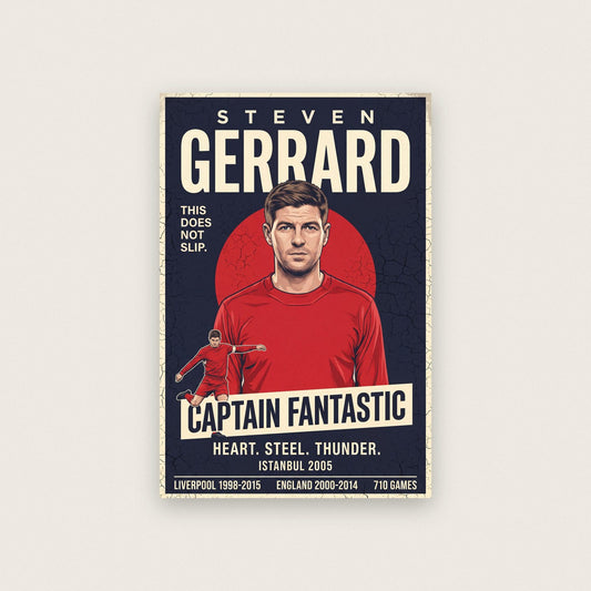 Steven Gerrard Vintage Football Poster