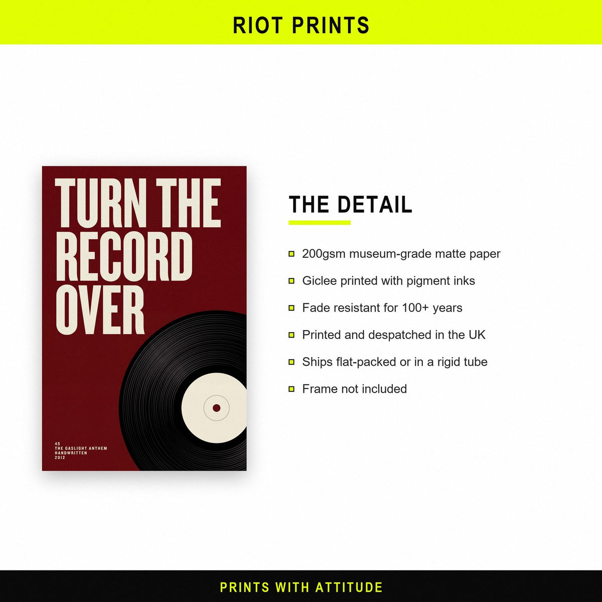 45 Lyrics Print paper and printing specification