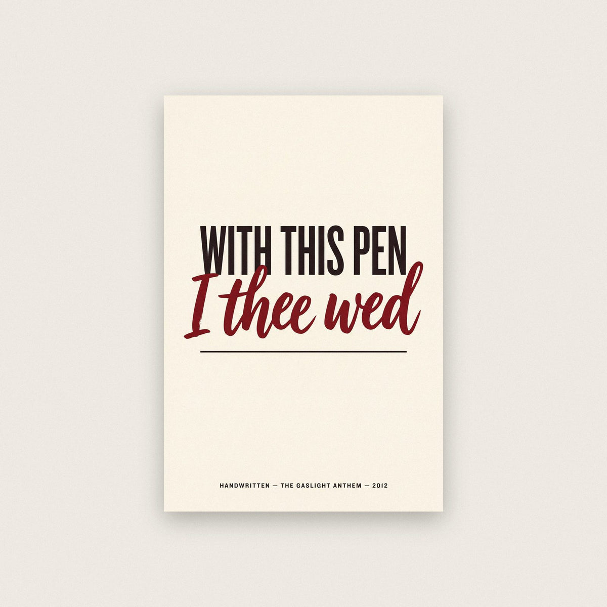 Handwritten Lyrics Print