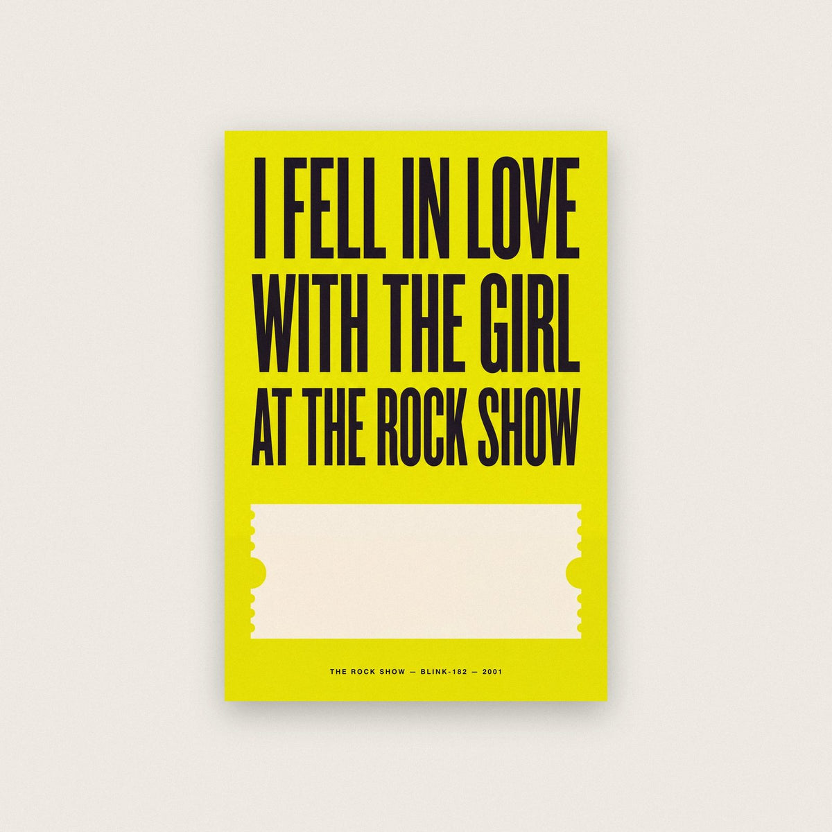 The Rock Show Lyrics Print