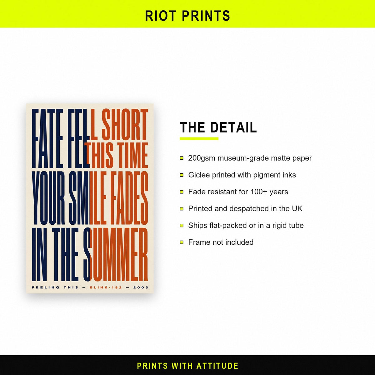 Feeling This Lyrics Print paper and printing specification